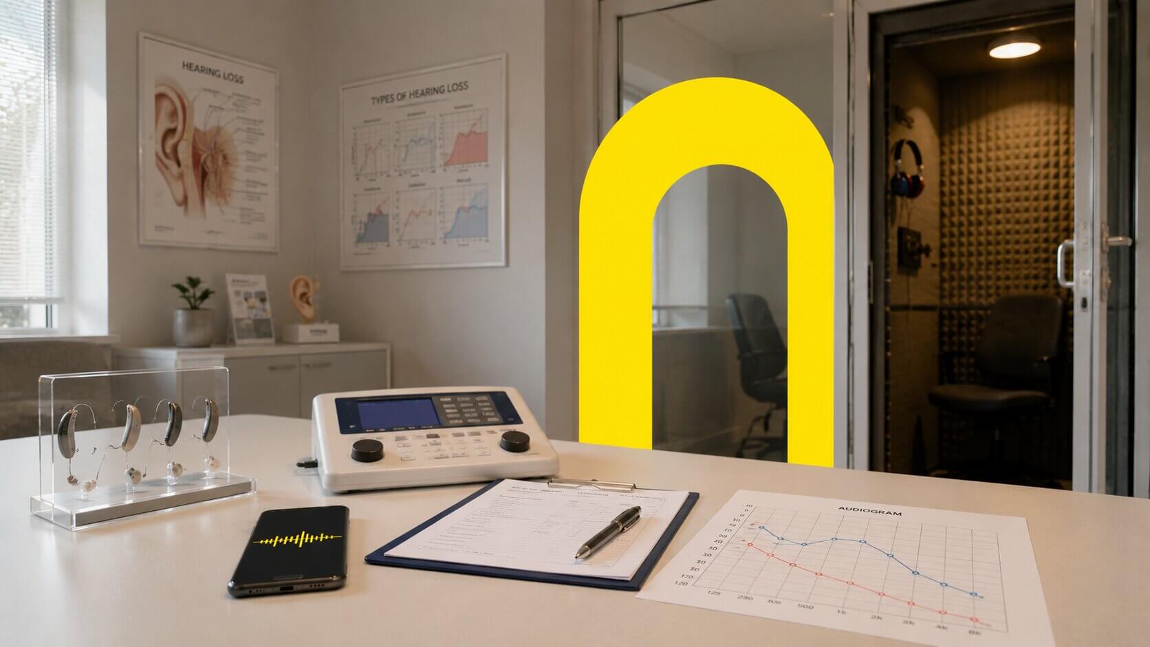 DI registratūra klausos centrui — audiologijos kabineto erdvė